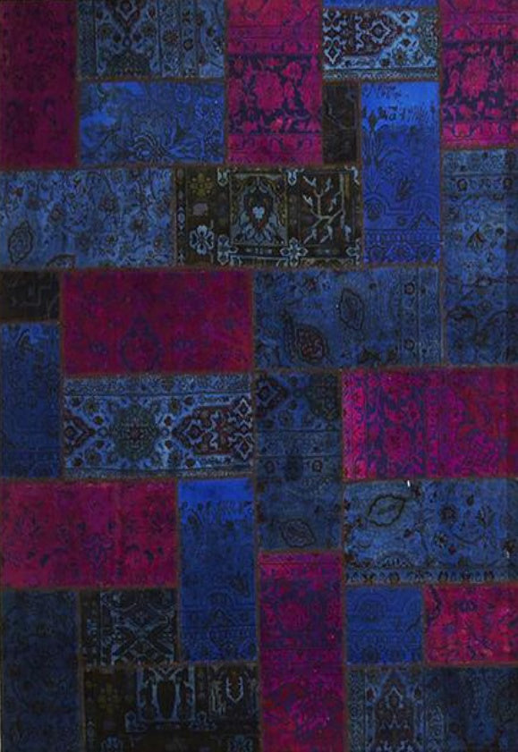 Persian Patchwork Overdyed Rug - Size: 195x245cm