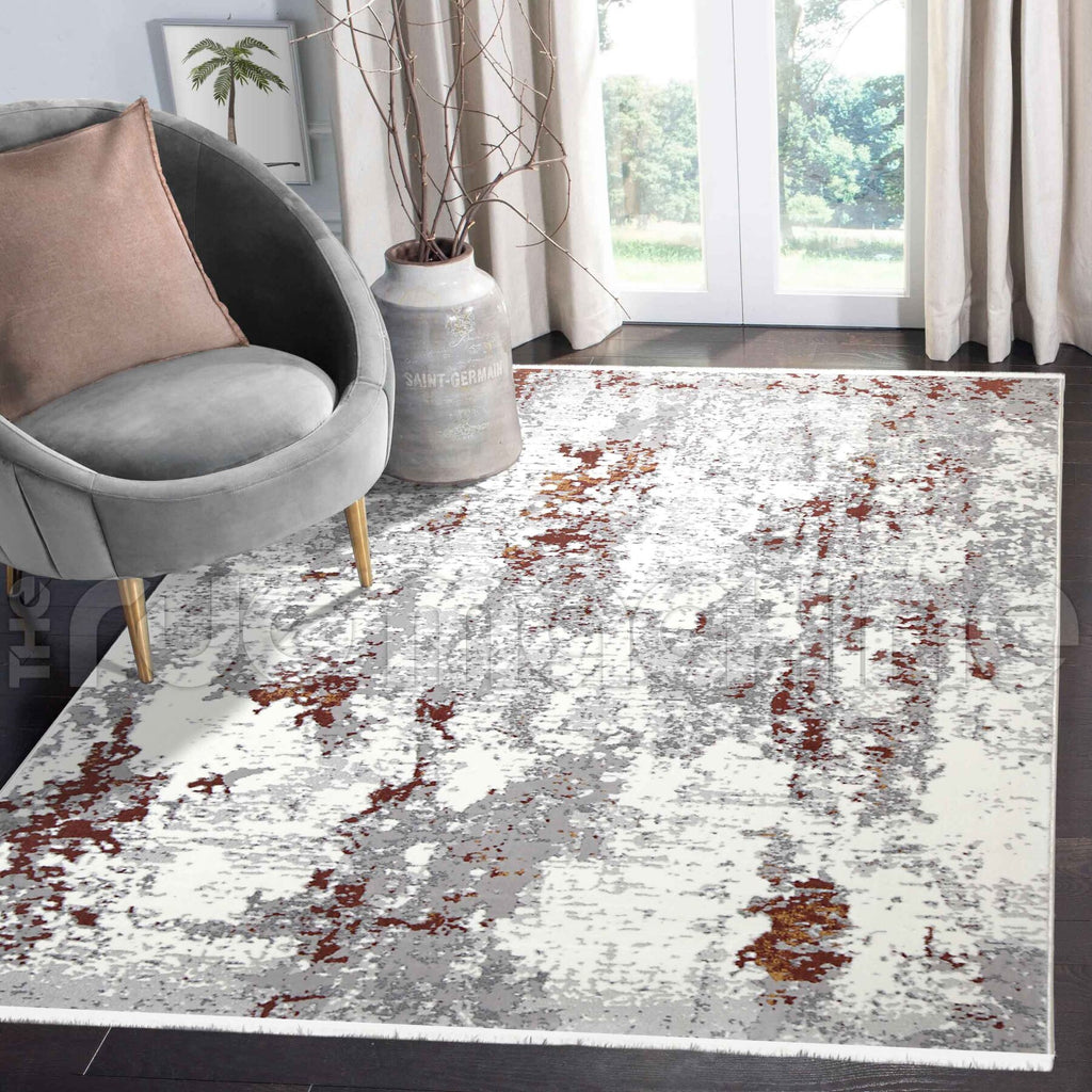 Ossett - Haze Grey Rust Rug