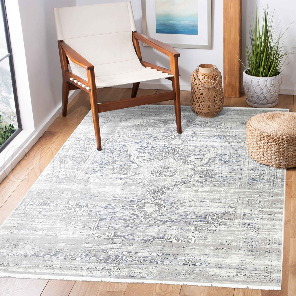 Ossett - Moon Grey Blue Rug