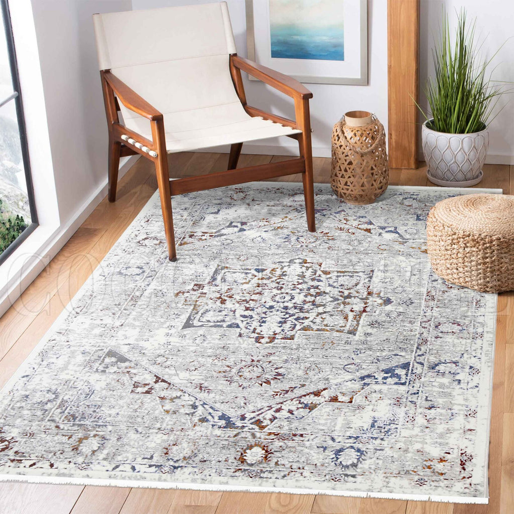 Ossett - Crystal Grey Rust Rug