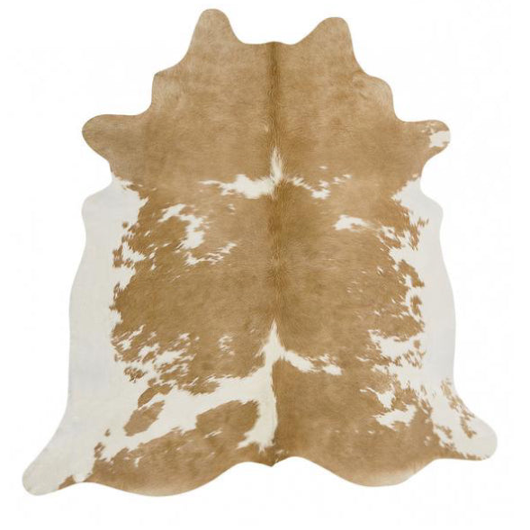 Exquisite Natural Cow Hide Beige White