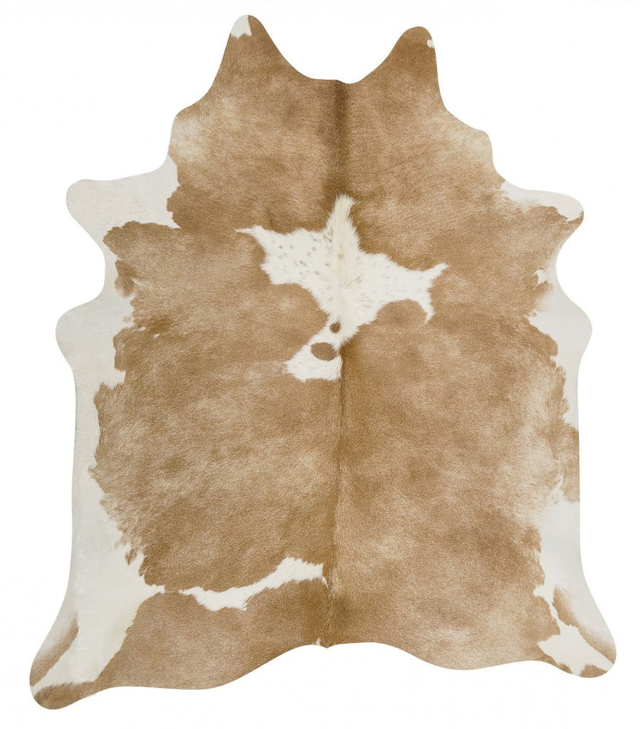 Exquisite Natural Cow Hide Beige White