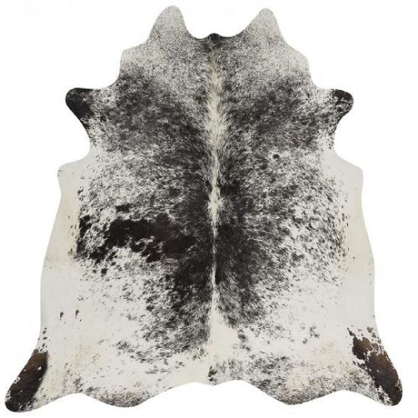 Exquisite Natural Cow Hide Salt & Pepper Black