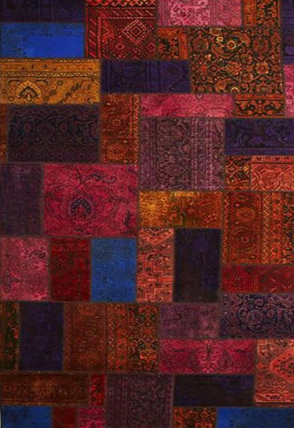 Persian Patchwork Overdyed Rug - Size: 183x346cm