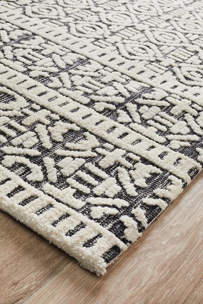 Moher Nomadic Ivory Black Rug - Coconapple_3