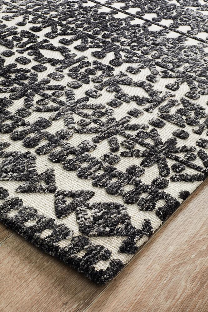 Moher Tribal Ivory Black Rug - Coconapple_3