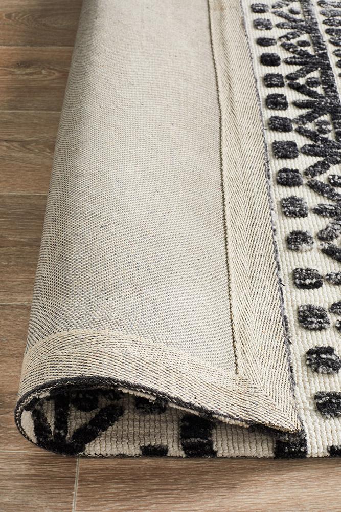 Moher Tribal Ivory Black Rug - Coconapple_7