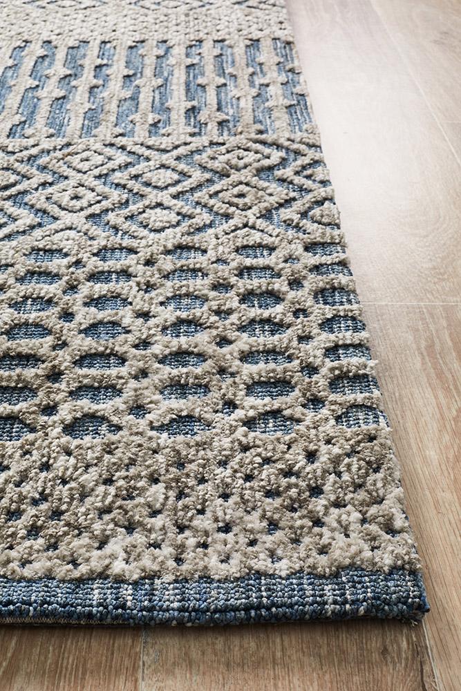 Moher Rustic Grey Navy Rug - Coconapple_4