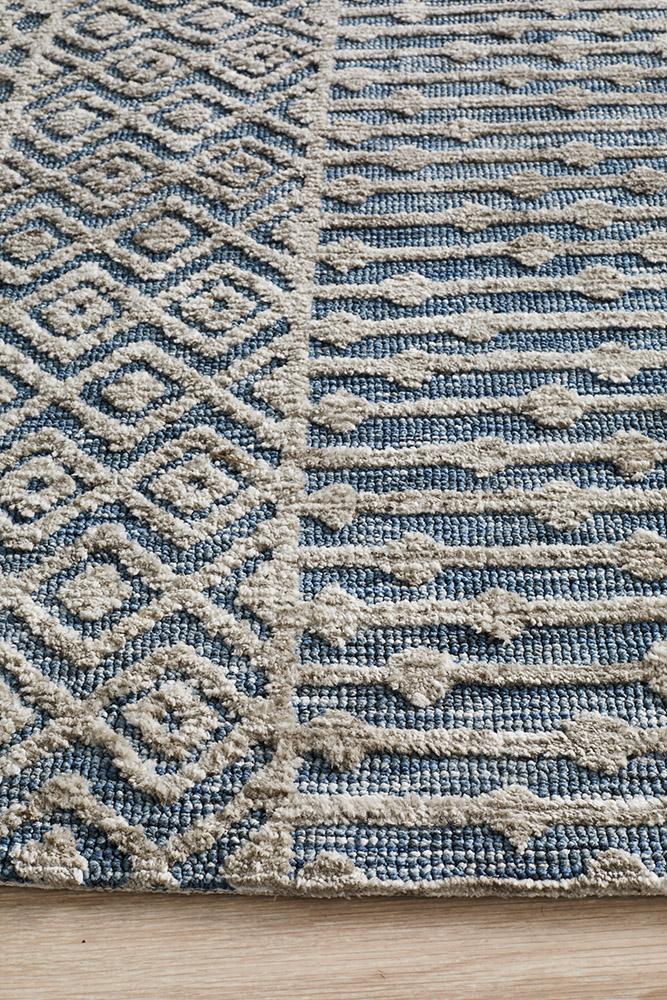 Moher Rustic Grey Navy Rug - Coconapple_5